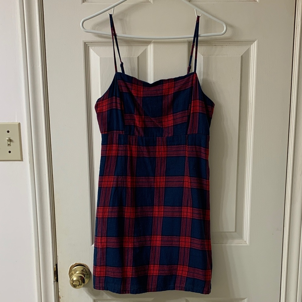 🌷3 for $25🌷Garage, US S, Red & Blue Plaid Flannel Spaghetti Strap Dress